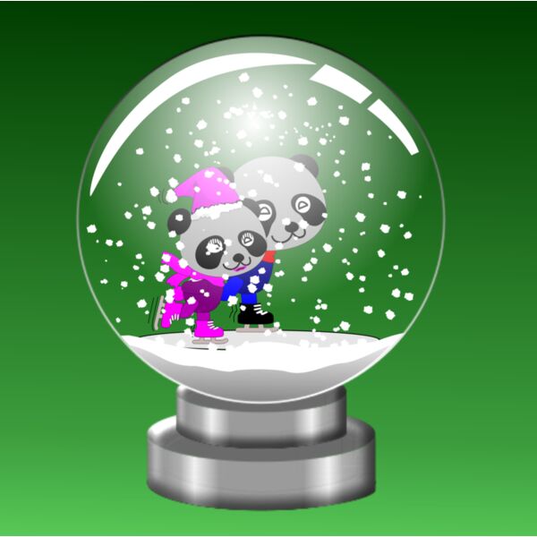 snow globe   panda skaters Thumbnail