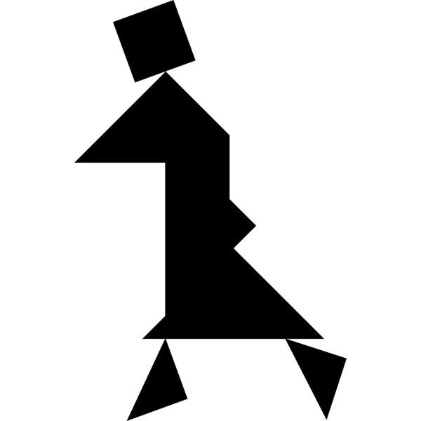 Tangram shape people 16 black Thumbnail