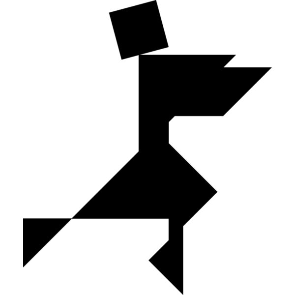 Tangram shape people 19 black Thumbnail