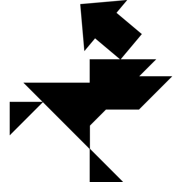 Tangram shape people 17 black Thumbnail