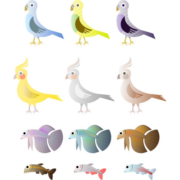 Simple Birds And Fishes Thumbnail
