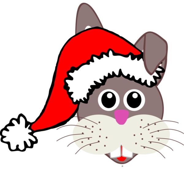 Rabbit 001 Face Cartoon with Santa hat Thumbnail