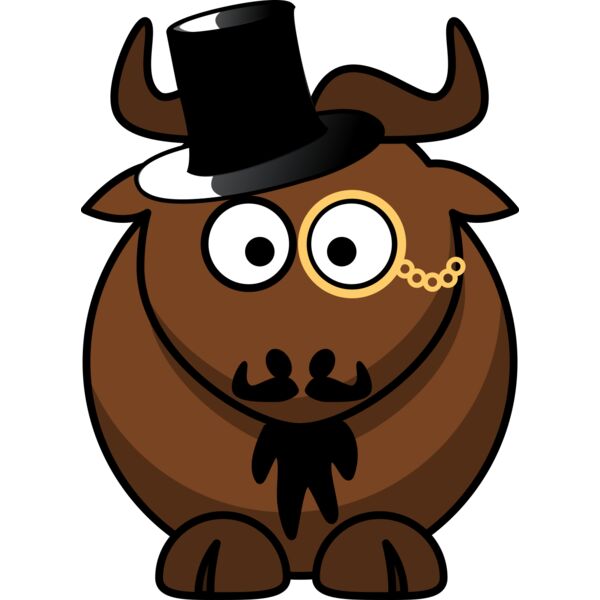 Cartoon gnu top hat mustache Thumbnail