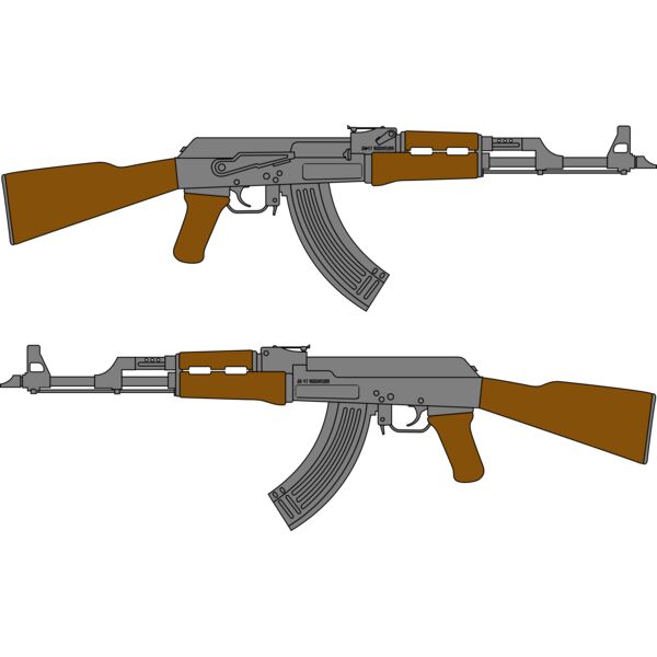 radioflyer AK 47 Rifle Vector Drawing Thumbnail