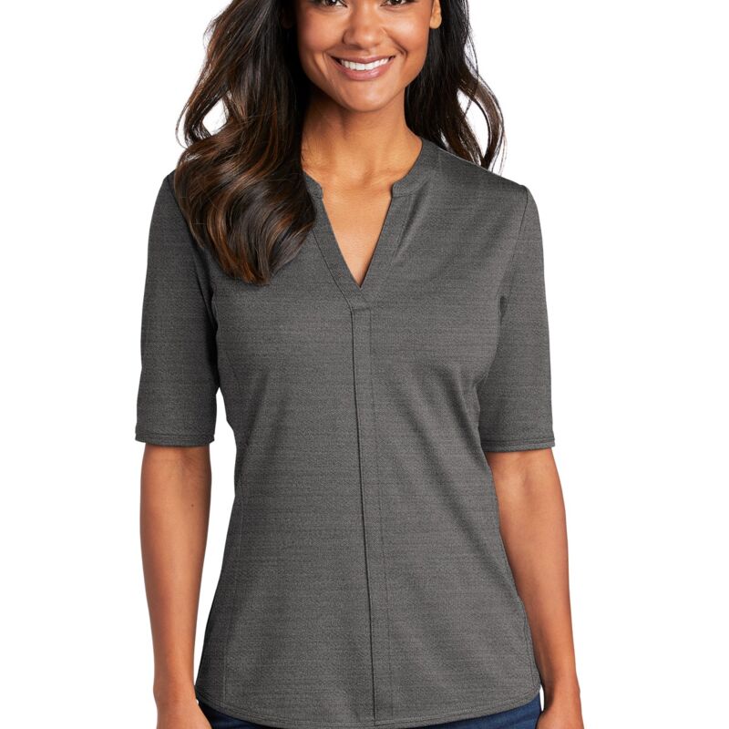 ® Ladies Stretch Heather Open Neck Top Thumbnail