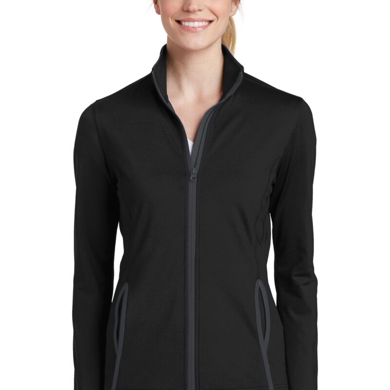 Ladies Sport Wick ® Stretch Contrast Full Zip Jacket Thumbnail
